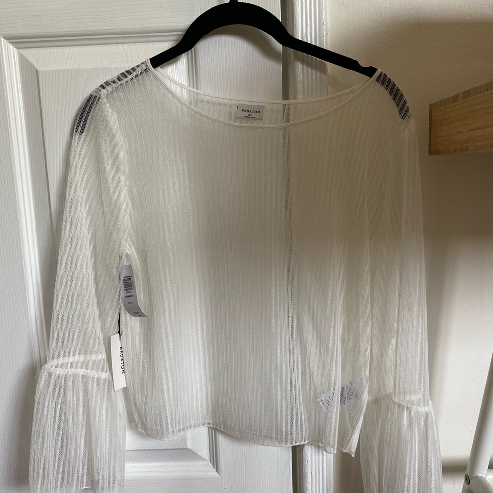 Sheer white Babaton shirt